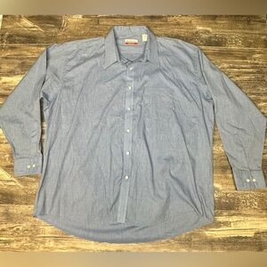 Vintage Manhattan Shirt - Blue Oxford - Made in USA - Men’s 15.5 34/35 - GUC